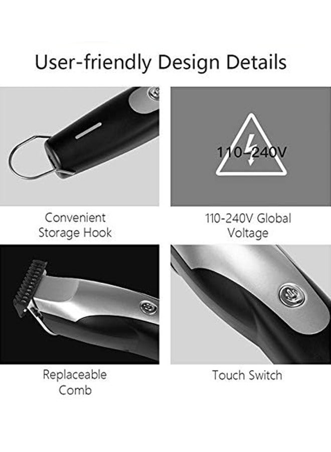 USB Electric Hair Clippers Men Rechargeable Cordless Close Cutting T-Blade Hair Trimmer with 3 Combs