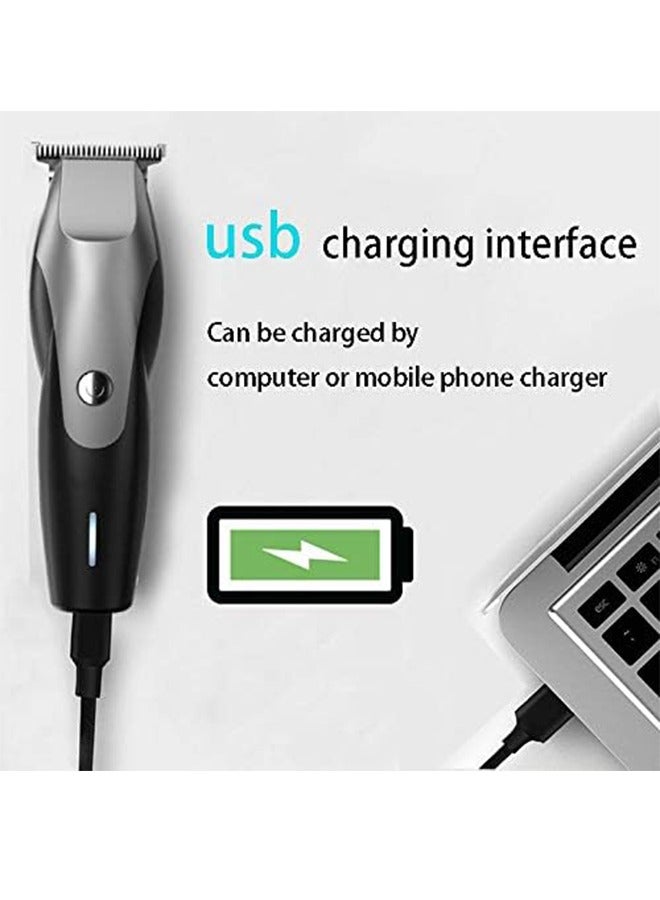 USB Electric Hair Clippers Men Rechargeable Cordless Close Cutting T-Blade Hair Trimmer with 3 Combs