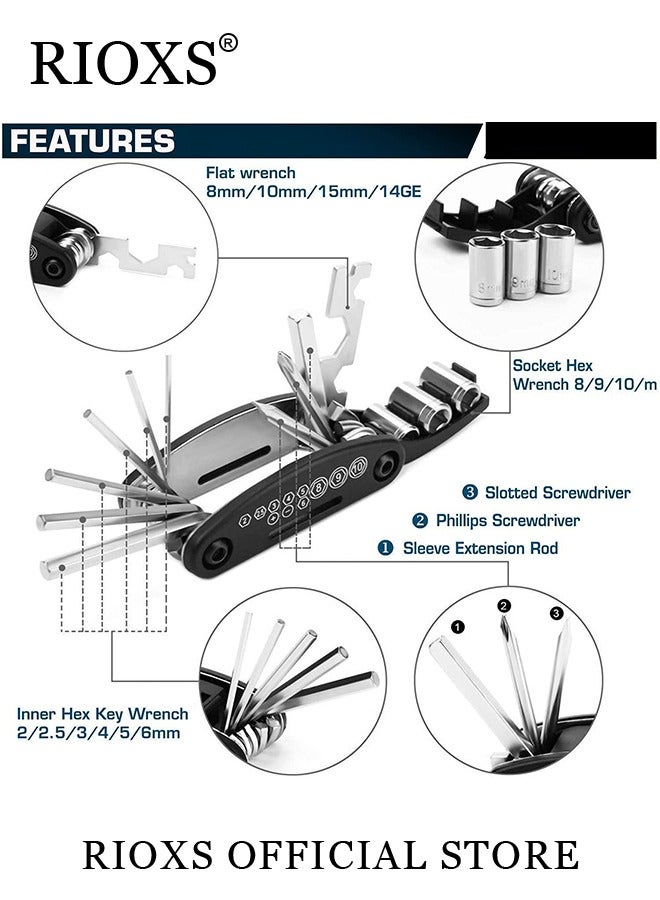 Multi-functional Bicycle Repair Tool Set Mountain Bike Tire Repair Tool Set Tyre Repair Combination Tool Kit