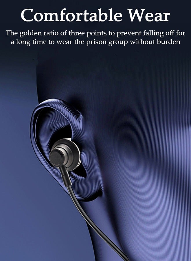 Wireless Neckband Headphones Bluetooth 5.0 Headphones for Phone Calls 200H Extra Long Playtime Wireless Stereo Neckband Earbuds Waterproof Earphones for IOS and Android