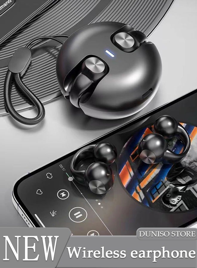 Bluetooth Headphones Wireless Earbuds Wireless Charging Case with lanyard Sports Ear buds with Earhook Premium Deep Bass Over-Ear Earphones for TV Phone Laptop