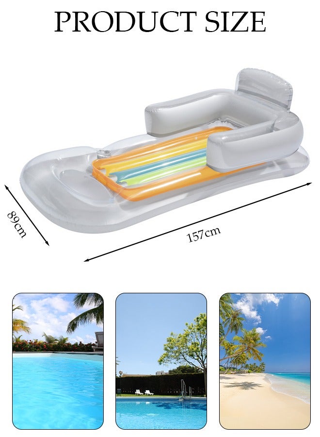 Pool Floats, Pool Lounger with Head Pillow, Lake Raft, Large Luxury Inflatable Swimming Pool Floating Ball, Portable Water Hammock, Recliner, Beach Floaty Party Toys for Kids Adults
