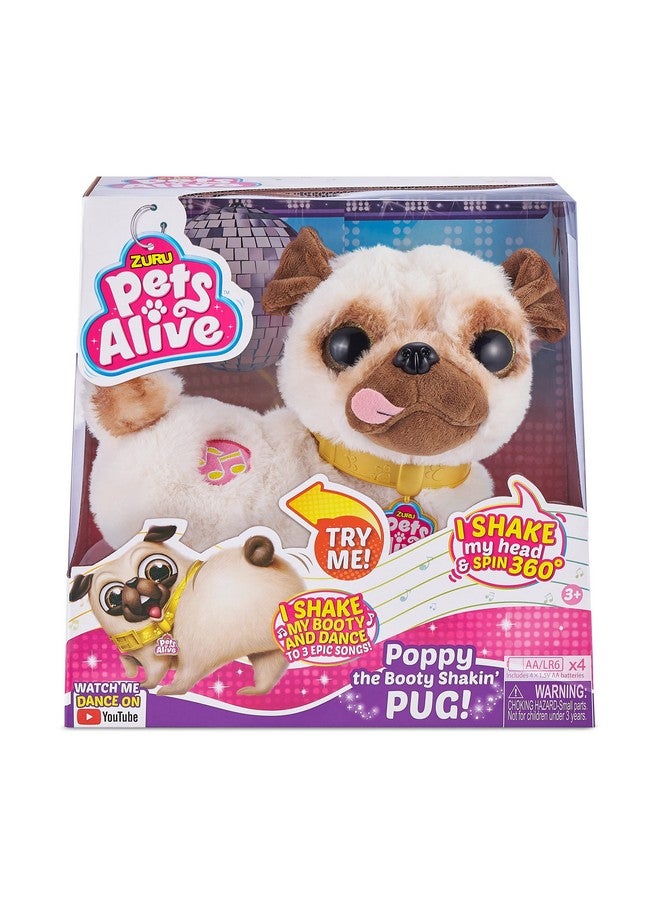 Poppy The Booty Shakin’ Pug Interactive Dancing Plush Puppy By Zuru Robotic Realistic Soft Dog Stuffed Animal Toy For Kids Girls