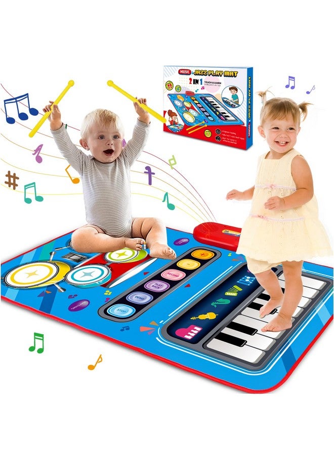 Baby Toys For 1 Year Old: Baby Musical Mat Toddler Toys Age 12 2 In 1 Piano Drum Babies Play Mat Infant Music Toy 1218 Months Babies Birthday Valentines Gifts For 1 2 3 Year Old Boys Girls