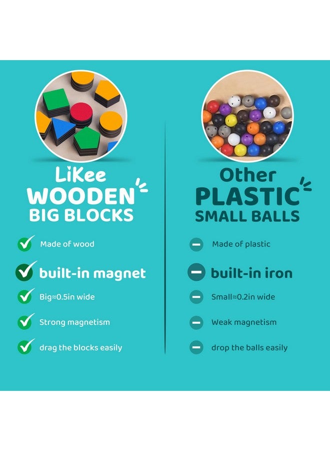 Strong Magnetic Maze Montessori Toys For 1 2 3 Years Old Boy Girl Gift Wodden Puzzle Develop Fine Motor Skills Kids On Road Trip Travel Airplane Activity 15 Preschool Learning Shape & Color
