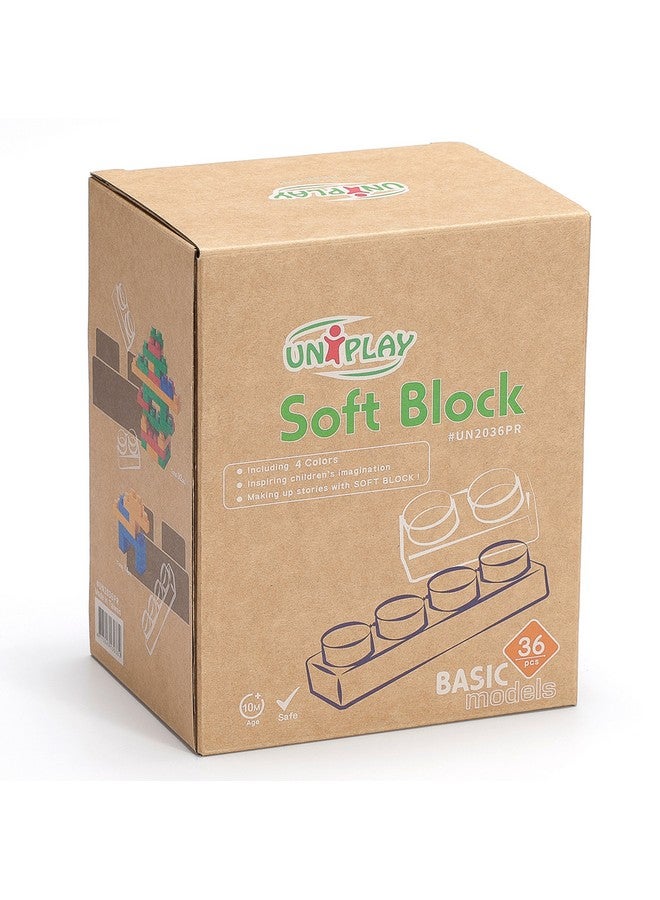 Basic Soft Building Blocks Cognitive Development Toy Educational Blocks Interactive Sensory Chew Toy For Ages 3 Months And Up (36Piece Set)