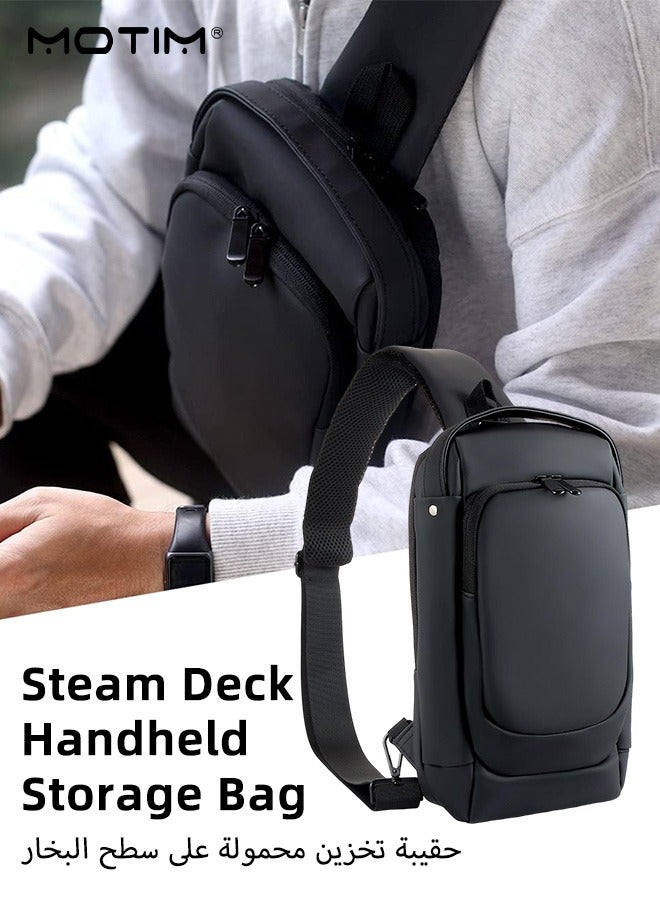 Carrying Case for Steam Deck & Accessories, Portable Steam Deck Travel Storage Bag, Crossbody Bag with Pockets, Waterproof and Shockproof for Protector Case, Large Capacity
