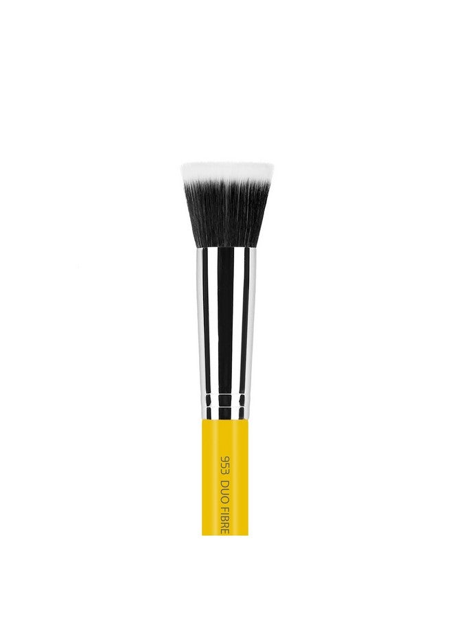 Professional Makeup Brush Studio Series 953 Duo Fiber Foundation With Soft Synthetic Fibers For Precise Application Of Foundation (Yellow 1Pc)