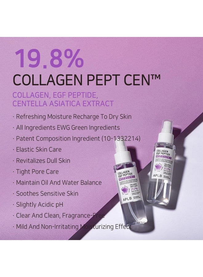 Collagen Egf Peptide Mist Essence Collagen Pept Cen™ 27.2% 3.55 Fl.Oz/Korean Skincare Elasticity Care Replenishing Moisture Revitalize For Gentle And Improve Skin Texture