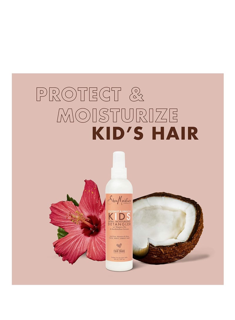 Kids Extra Moisturizing Detangler For Curly Hair Coconut And Hibiscus Kids Detangler With Shea Butter 8 ozml