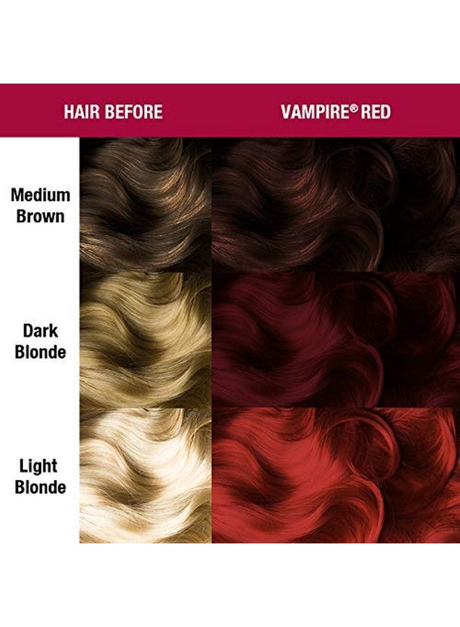 Vampire Red Hair Color Amplified Semi Permanent Hair Dye Deep Blood Red Color Can Give Burgundy Tones To Unbleached Hair For Dark Light Hair Vegan Ppd & Ammonia Free (4Oz)