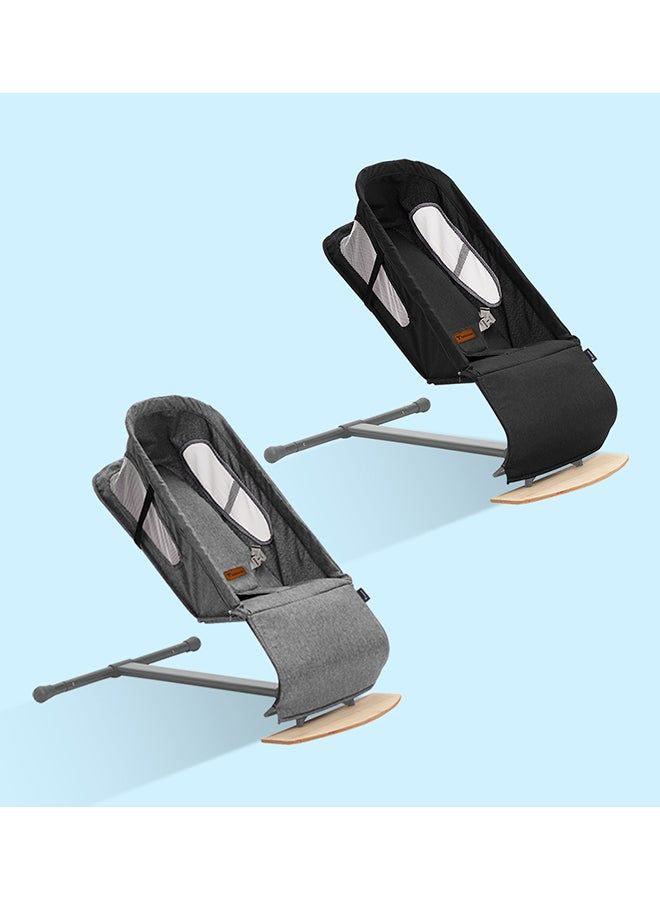 TEKNUM Baby Bouncer with Grab Toys - Wooden Dark Grey