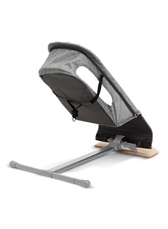 TEKNUM Baby Bouncer with Grab Toys - Wooden Dark Grey