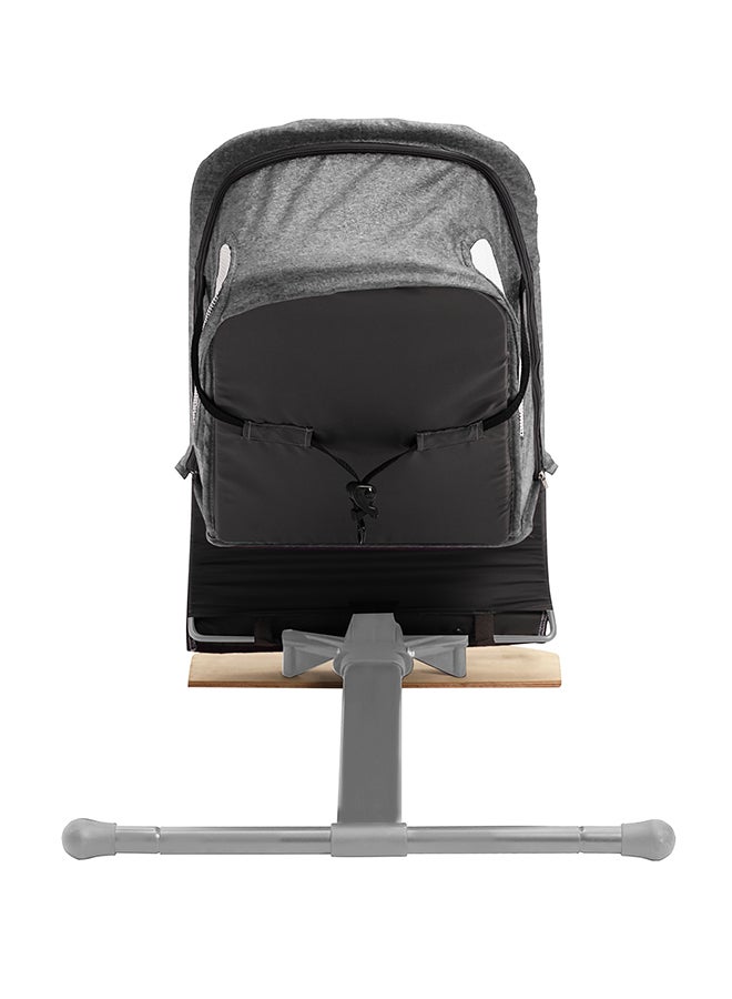 TEKNUM Baby Bouncer with Grab Toys - Wooden Dark Grey