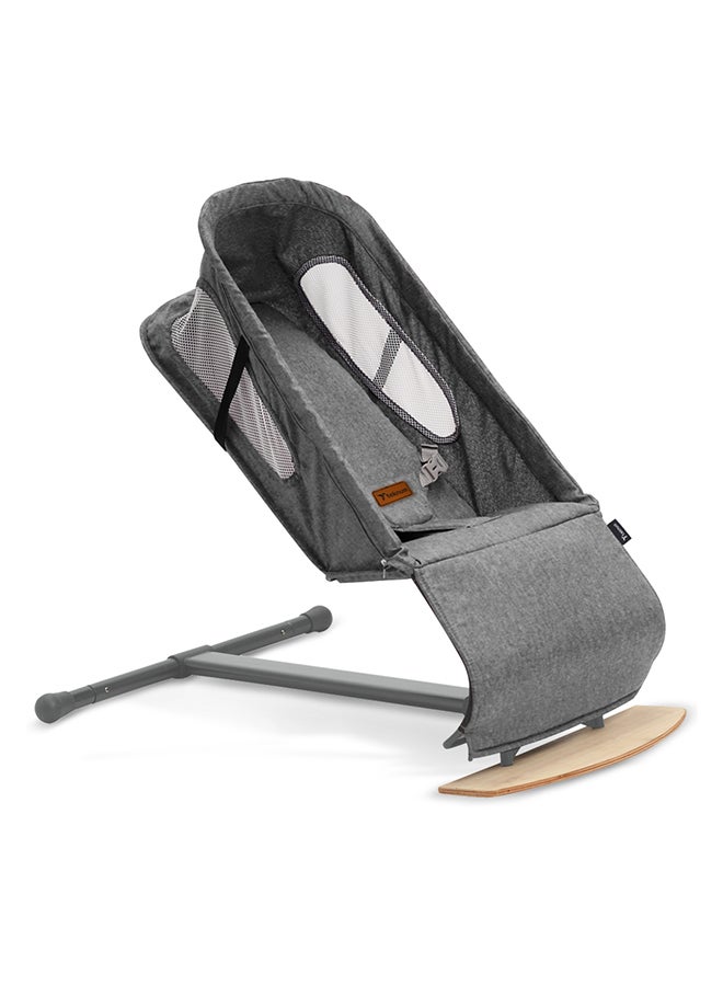 TEKNUM Baby Bouncer with Grab Toys - Wooden Dark Grey