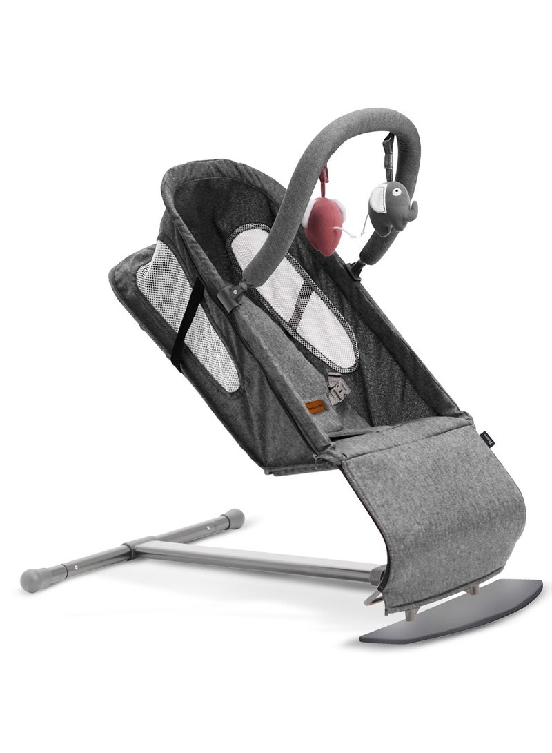 TEKNUM Baby Bouncer with Grab Toys - Dark Grey