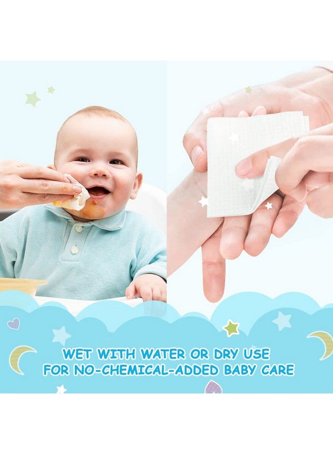 Baby Dry Wipes Super Soft & Gentle Baby Washcloths Use Wet Or Dry 100% Unscented Tissue For Baby Sensitive Skin Ideal For Diaper Changes Feeding Nursing Runny Nose & Drool 600 Count