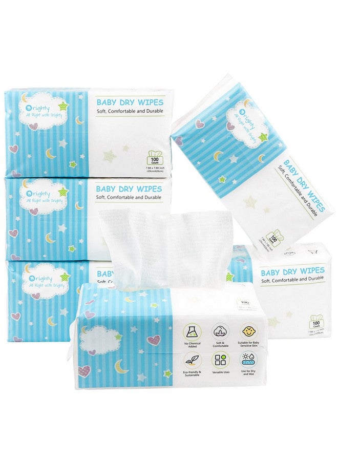 Baby Dry Wipes Super Soft & Gentle Baby Washcloths Use Wet Or Dry 100% Unscented Tissue For Baby Sensitive Skin Ideal For Diaper Changes Feeding Nursing Runny Nose & Drool 600 Count