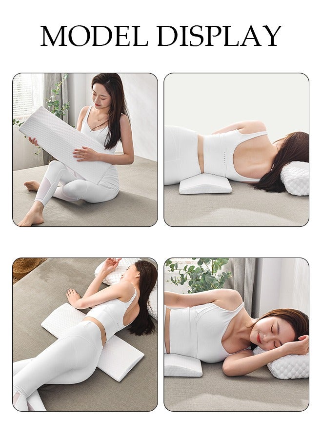 Lumbar Sleeping Pillow,Lumbar Support Pillow Memory Foam Pillow Suitable for Side, Back, and Stomach Sleepers, Helping to Alleviate Lower Back Pain Triangular Wedge Long Pillow