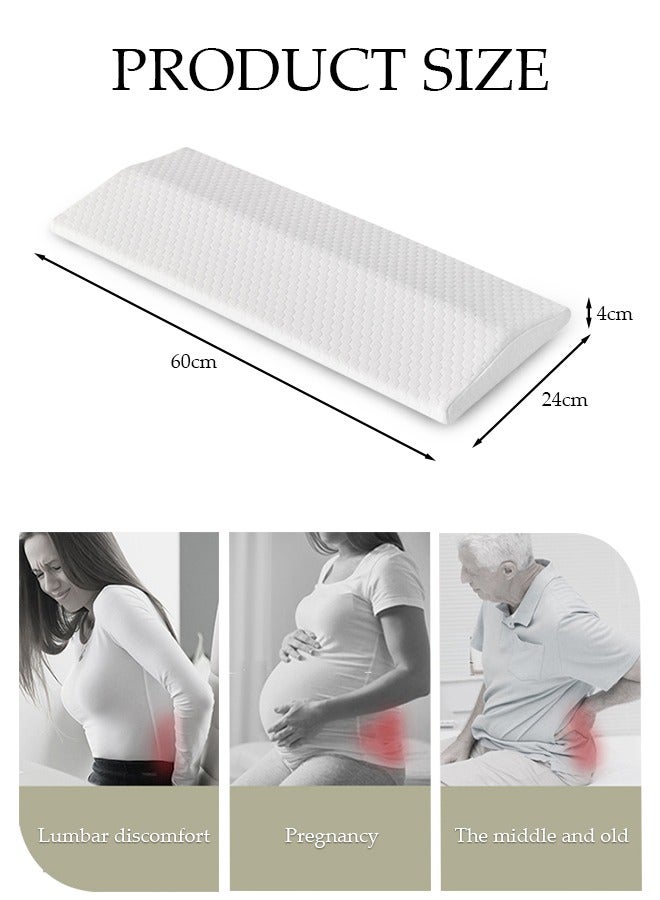 Lumbar Sleeping Pillow,Lumbar Support Pillow Memory Foam Pillow Suitable for Side, Back, and Stomach Sleepers, Helping to Alleviate Lower Back Pain Triangular Wedge Long Pillow