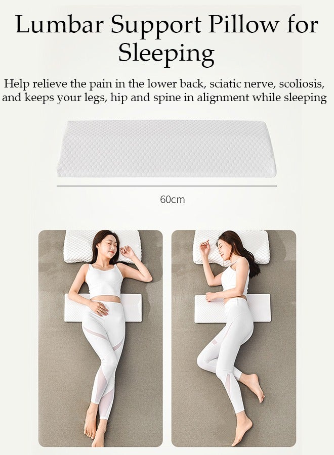 Lumbar Sleeping Pillow,Lumbar Support Pillow Memory Foam Pillow Suitable for Side, Back, and Stomach Sleepers, Helping to Alleviate Lower Back Pain Triangular Wedge Long Pillow