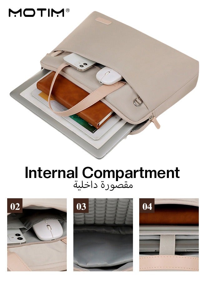 Laptop Bag 15.6 Inch for Women, Lightweight Computer Bag Shoulder Bag with Compartment Organizer, Waterproof Laptop Sleeve Case, Business Handbag Briefcase for 15.6 Inch Laptop
