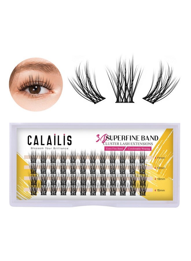 Individual Lashes Diy Eyelash Extensions Super Thin Gluebased Band Natural Look Reusable11/13/13/15Mm Lasting For 48 Hours Individual Diy Eyelashes(01Ys)