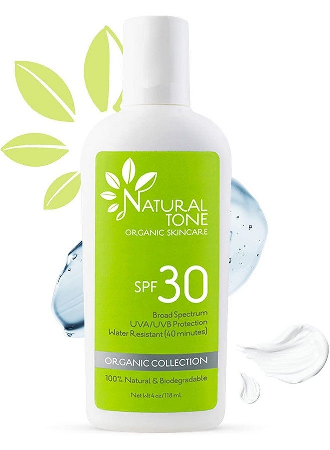 Spf30 Broad Spectrum Natural Sunscreen Soothing And Hydrating Mineral Sunscreen Vegan Parabenfree Sunblock Waterresistant Sunscreen For Face And Body 4Oz Natural Tone Organic Skincare