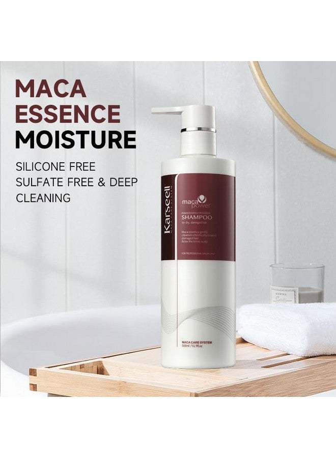 Argan Oil Shampoo Herbal Extract Moisturizing Deep Repair Smooth Shampoo For Dry And Damaged Hair 16.9Oz 500Ml