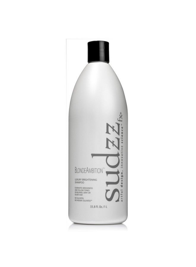 Blonde Ambition Luxury Brightening Shampoo Sulfate Free Shampoo For Blonde Hair Travel Size Shampoo Color Treated Shampoo For Men & Women Blue Shampoo For Gray Hair 33.8 Fl Oz