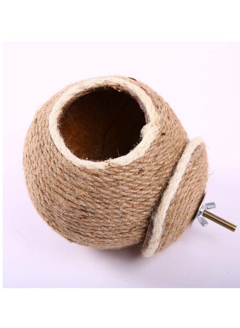 Straw Bird Nest Reusable Grass Woven Parakeet Breeding Cave Parrot Hatching House for Rabbit Bunny Dove Canary