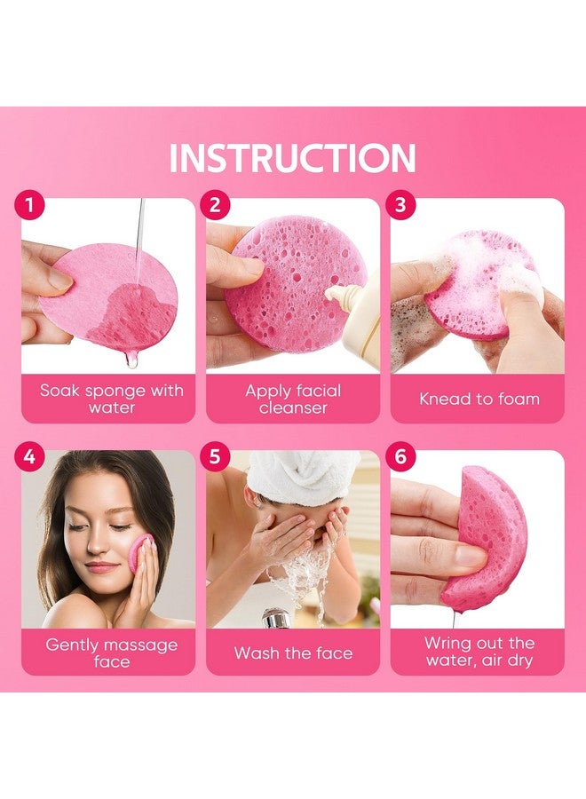 50Count Compressed Facial Sponges For Daily Facial Cleansing And Exfoliating 100％ Natural Cosmetic Spa Sponges For Makeup Remover With Storage Jar