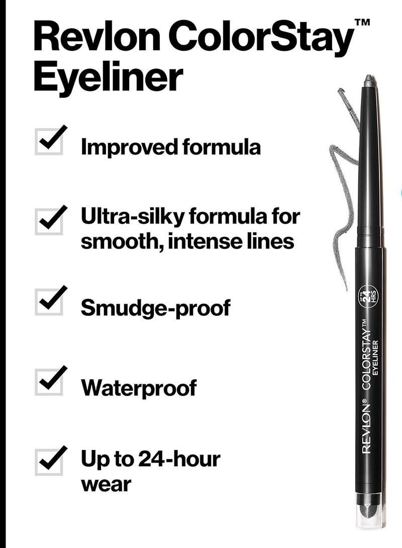 Pencil Eyeliner, ColorStay Eye Makeup With Built-in Sharpener, Waterproof, Smudge-Proof, Longwearing With Ultra-Fine Tip, 202 0.01 oz Black/Brown