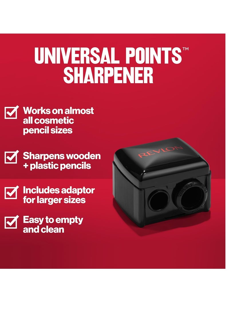 Makeup Sharpener For Eyeliner, Lip Liner, And More! Universal Sharpener For All Wooden & Plastic Pencil Sizes Black