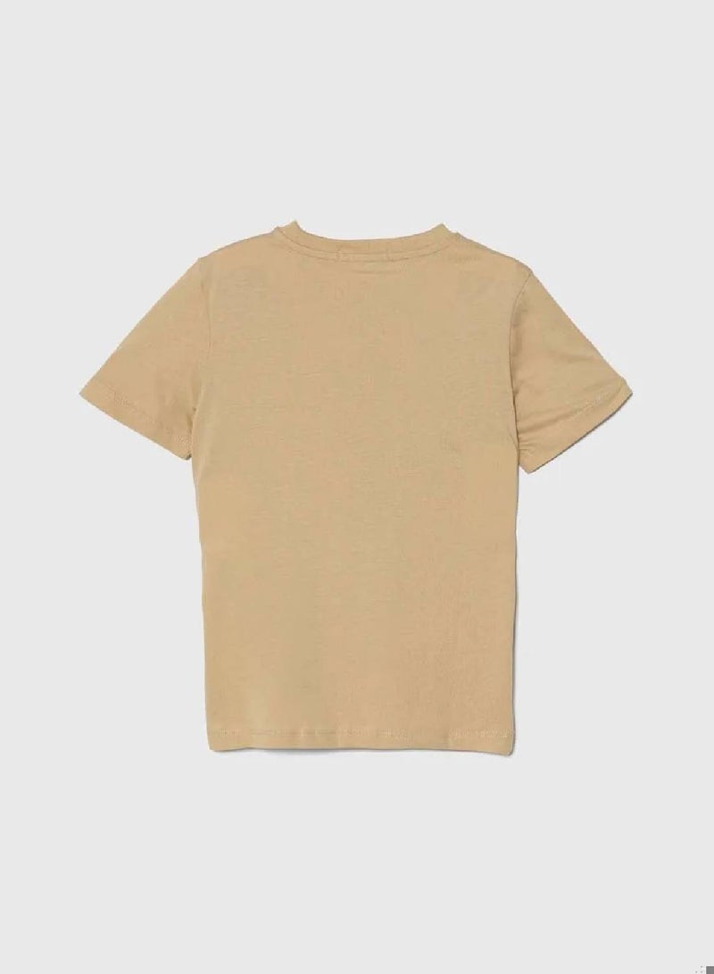 Kids' Logo T-Shirt - Cotton jersey, Beige