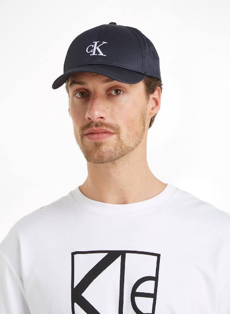 Men's Monogram Embroidered Cap - Polyester, Black