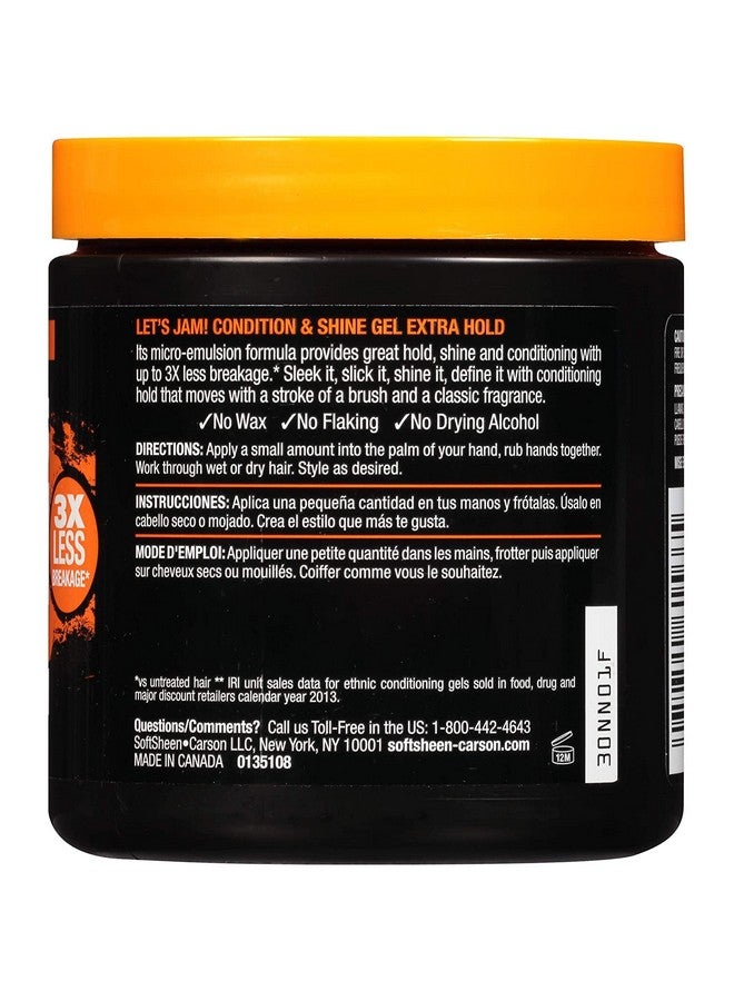 Let'S Jam! Shining And Conditioning Hair Gel By Dark And Lovely Extra Hold All Hair Types Styling Gel Great For Braiding Twisting & Smooth Edges Extra Hold 14 Oz