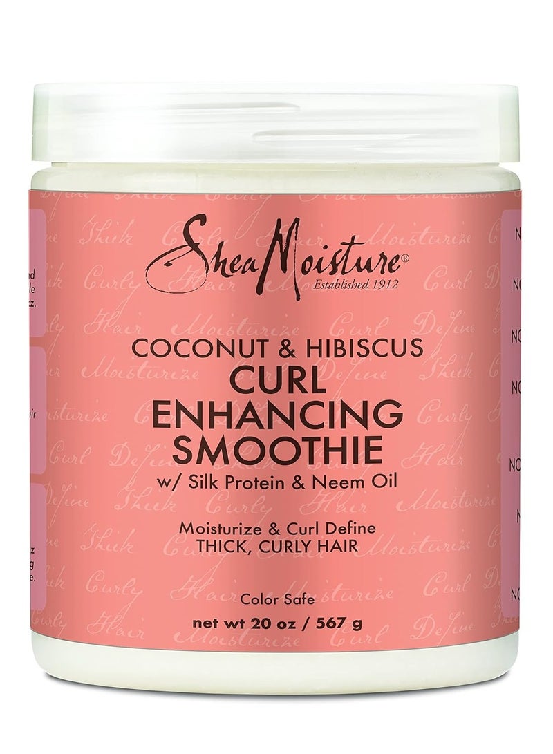 Curl Enhancing Smoothie Hair Cream f\For Thick, Curly Hair Coconut and Hibiscus Sulfate Free And Paraben Free Curl Cream 20 oz