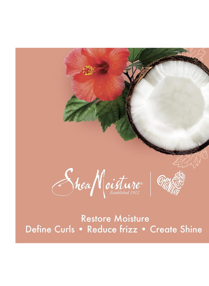 Curl Enhancing Smoothie Hair Cream f\For Thick, Curly Hair Coconut and Hibiscus Sulfate Free And Paraben Free Curl Cream 20 oz