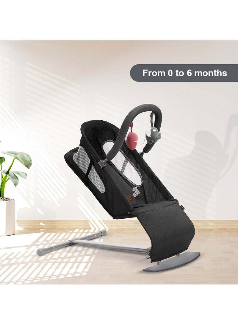 TEKNUM Baby Bouncer with Grab Toys - Black