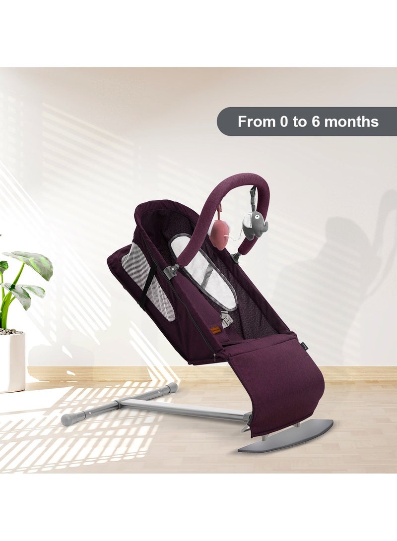 TEKNUM Baby Bouncer with Grab Toys - Purple