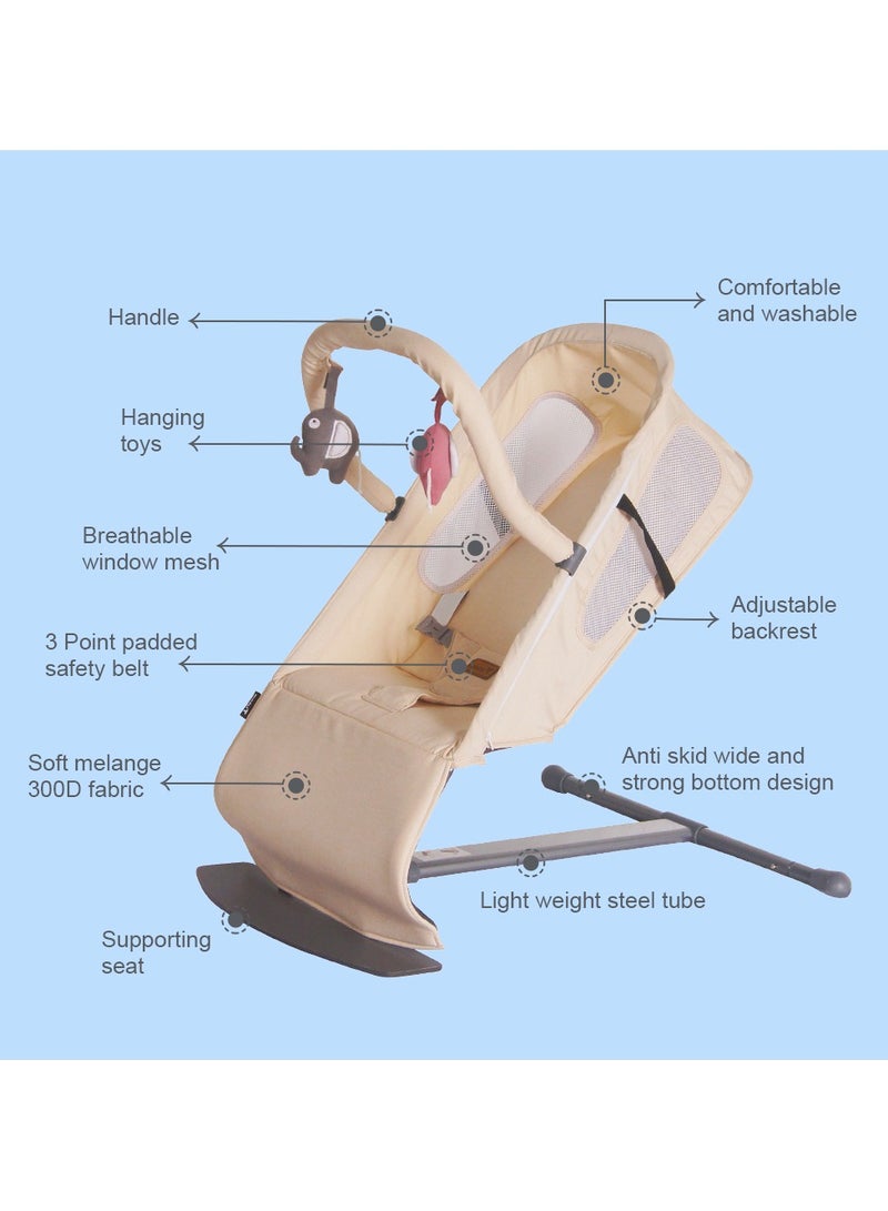 TEKNUM Baby Bouncer with Grab Toys - Ivory