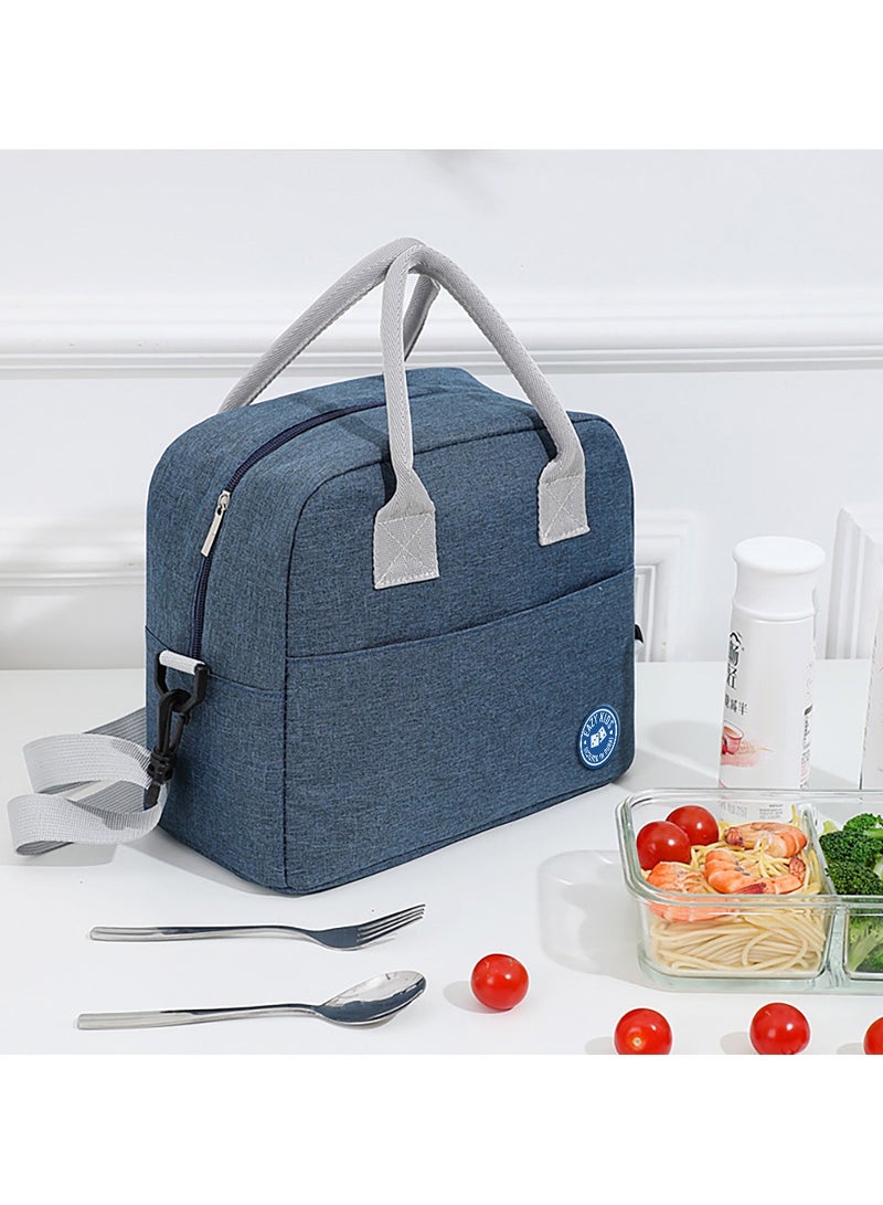 4 And 6 Convertible Compartment Bento Lunch Box With Lunch Bag And Sandwich Cutter Set - Space UAE Blue