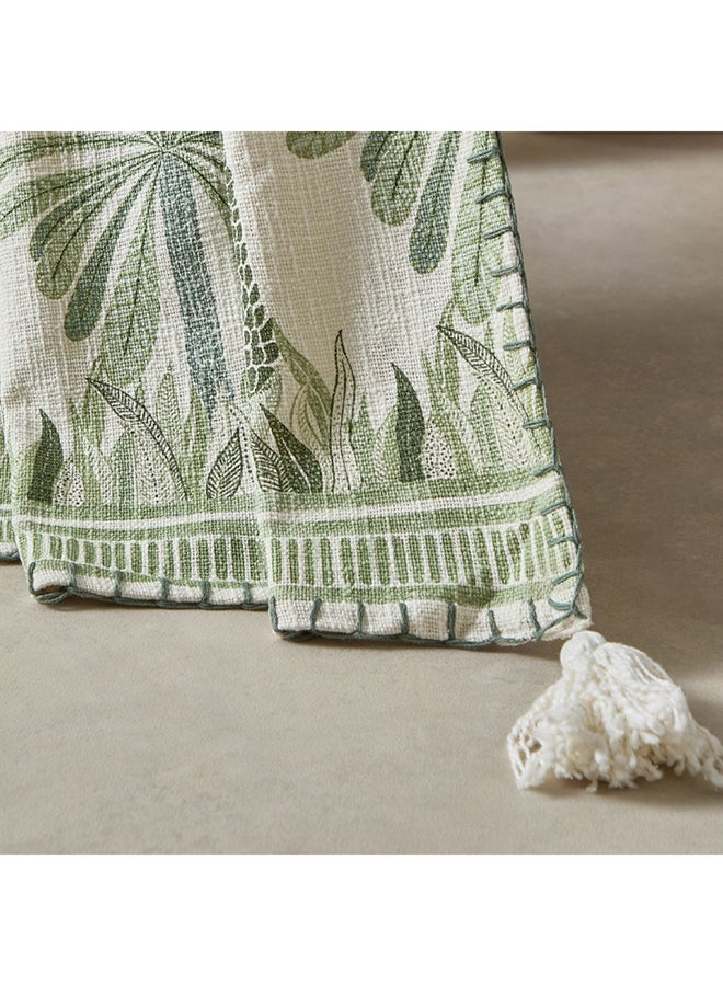 Cancun Palm Printed Slub Throw 170 x 130 cm