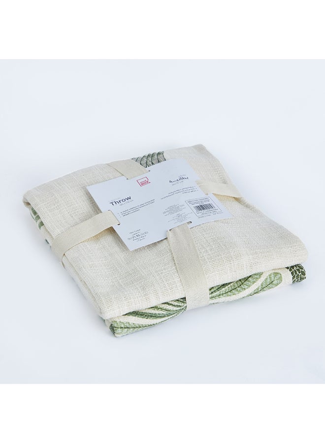 Cancun Palm Printed Slub Throw 170 x 130 cm