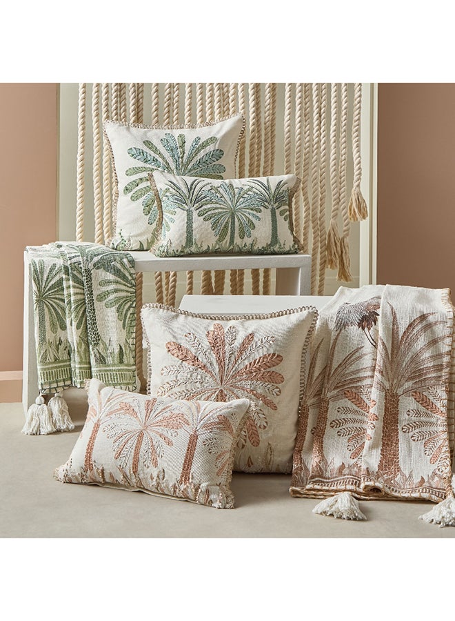 Cancun Palm Printed Slub Throw 170 x 130 cm