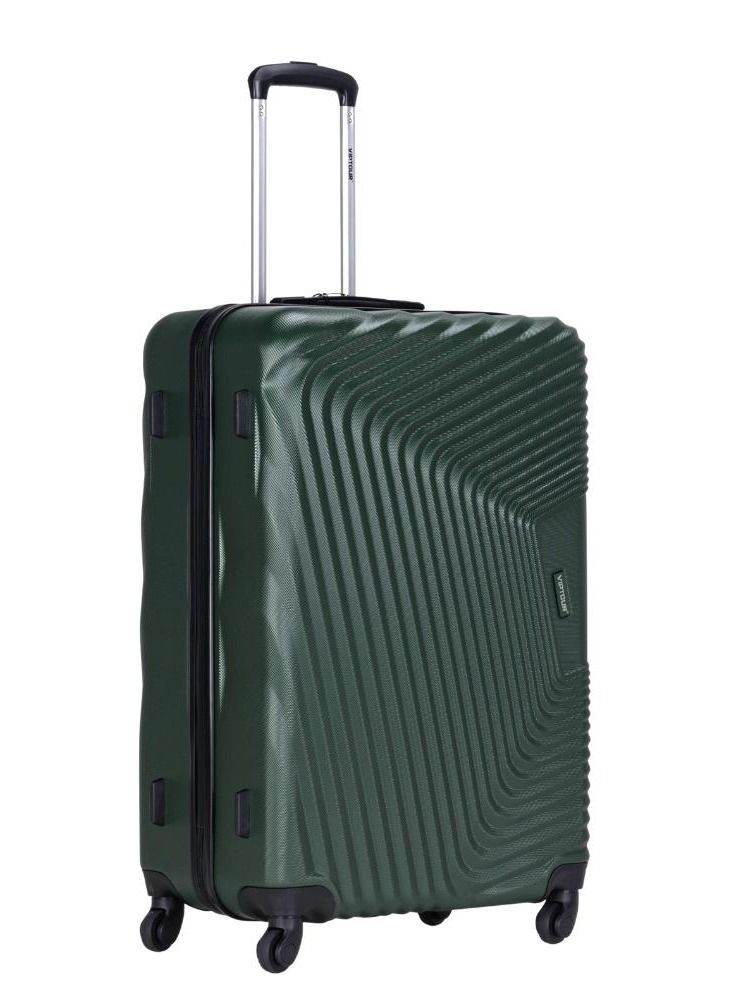 ABS Hardside 3 Piece Trolley Luggage Set  Spinner Wheels with Number Lock 20/24/28 Inches   Dark Green