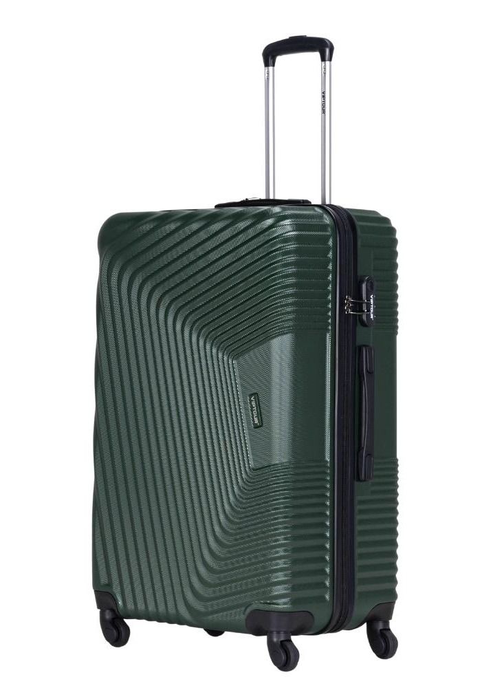 ABS Hardside 3 Piece Trolley Luggage Set  Spinner Wheels with Number Lock 20/24/28 Inches   Dark Green