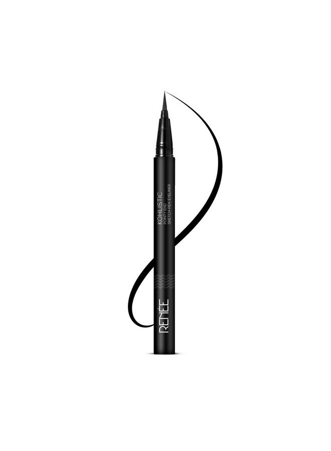 Pointy End Sketch Pen Eyeliner Black 1.5 Ml Matte Light Weight Smudge Proof Water Resistant Highly Pigmented Long Lasting With One Stroke Application Formula