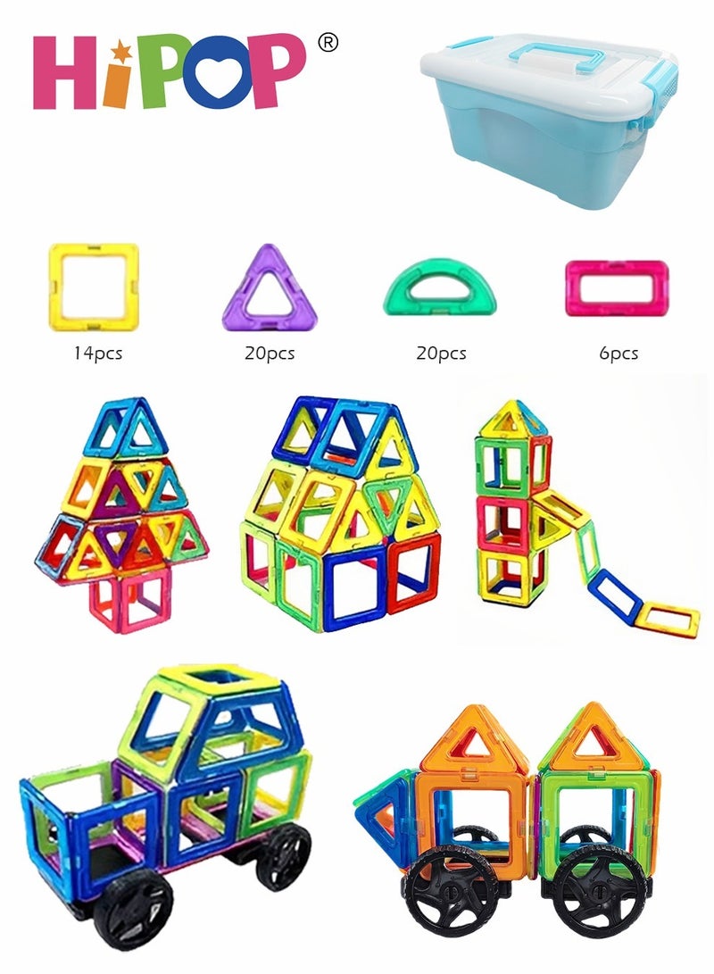 Building Toy Set 60 Piece,Magnetic Toys Including Storage Box,DIY Assembly Toys for Kids